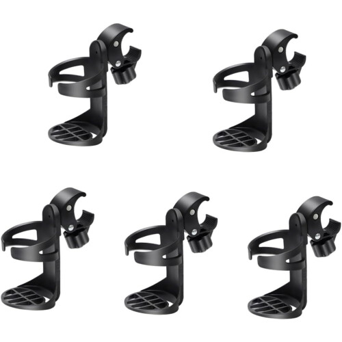 5pcs Stroller Cup Holder for Elderly Walker Bicycle Handlebar Cup Holder Drinks Rack Fits Strollers and Walkers