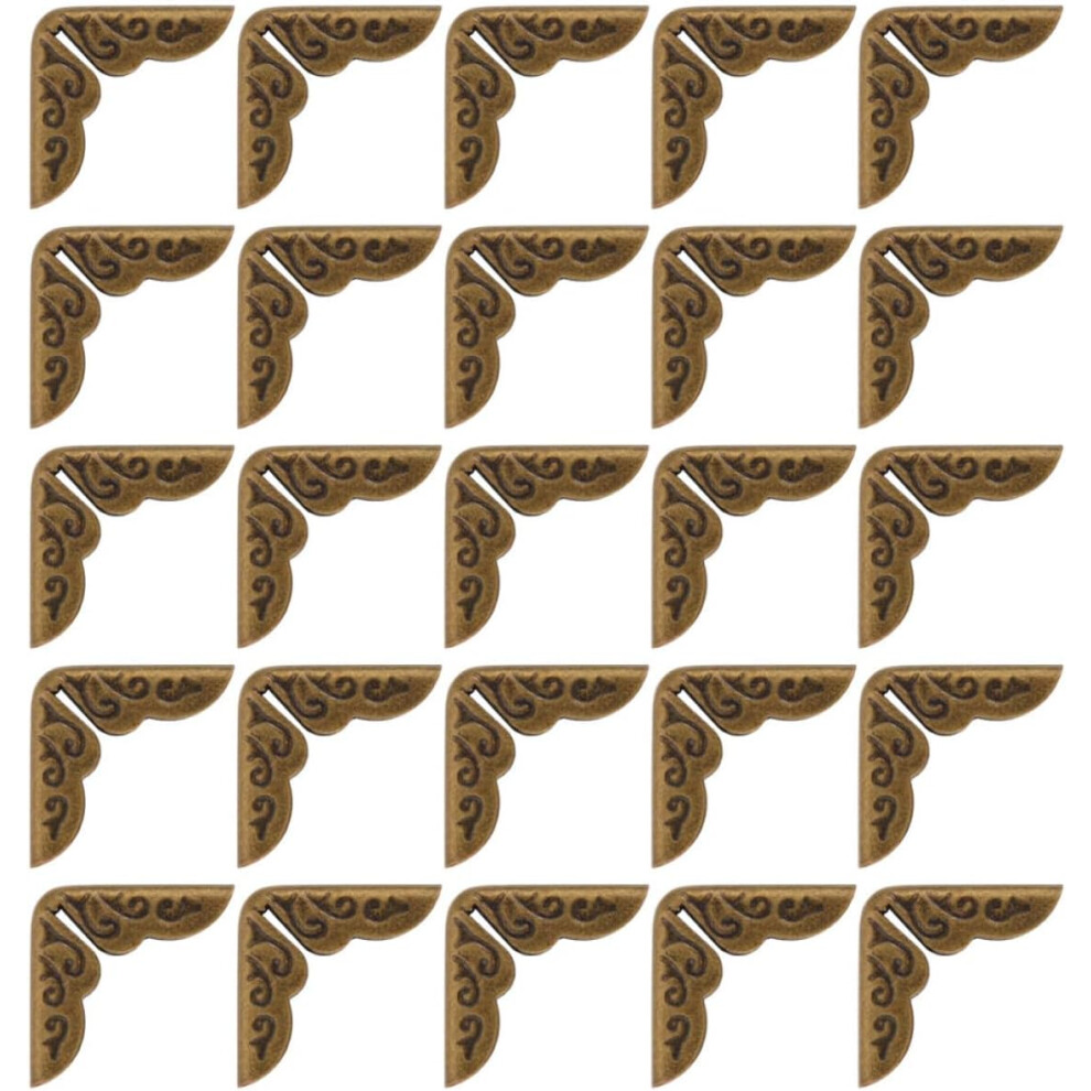 Hkhbjs 50Pcs 14Mm Two-Tone Metal Book Corner Protectors Vintage Album Scrapbook Folder Edge Guards