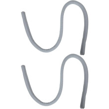 2 stuks tweepersoons schuimrubberen kussens voor het opvullen van de opening tussen een tweepersoonsbed, met een grijze, geborstelde stoffen hoes.