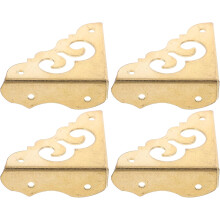 4pcs Vintage Copper Corner Protectors with Intricate Hollowout and Flanging Design
