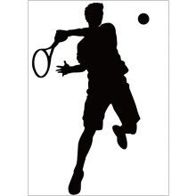 Adesivo murale da parete con giocatore di tennis nero, adesivo sportivo per la decorazione della camera da letto dei ragazzi