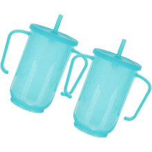 2 căni cu mânere, anti-vărsare, pentru adulți, din plastic