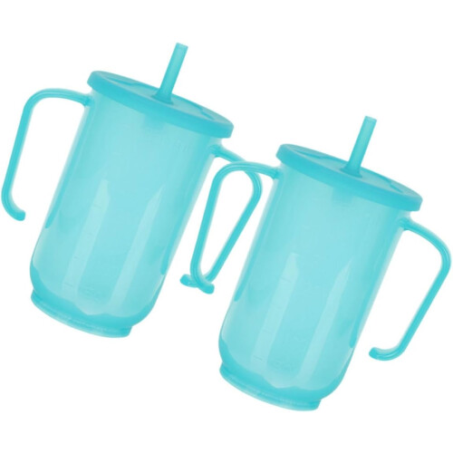 2 κύπελλα Sippy με λαβές, πλαστικά ποτήρια που δεν χύνονται για ενήλικες