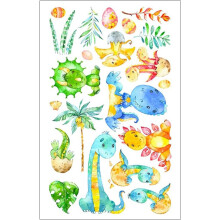Muursticker met dinosauruspatroon, 1 vel, verwijderbare PVC-sticker, geurloos, decoratief