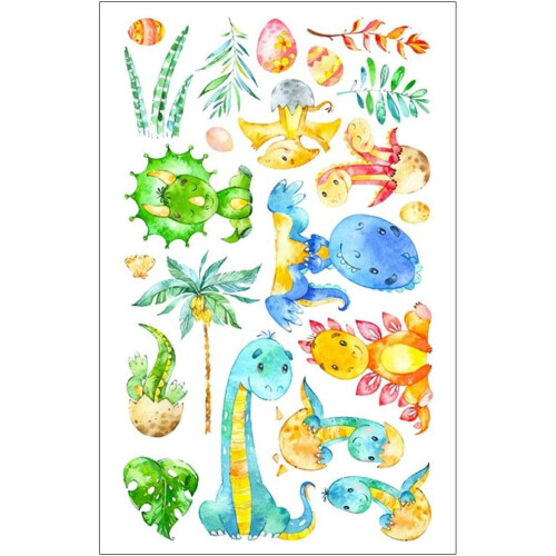 Dinosaur Pattern Wall Decal 1 Sheet Removable PVC Sticker No Bad Smell Decorative