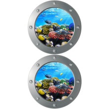 2pcs 3D Sea Life Wall Stickers Ocean Themed PVC Wall Decals for Bedroom Home Decor
