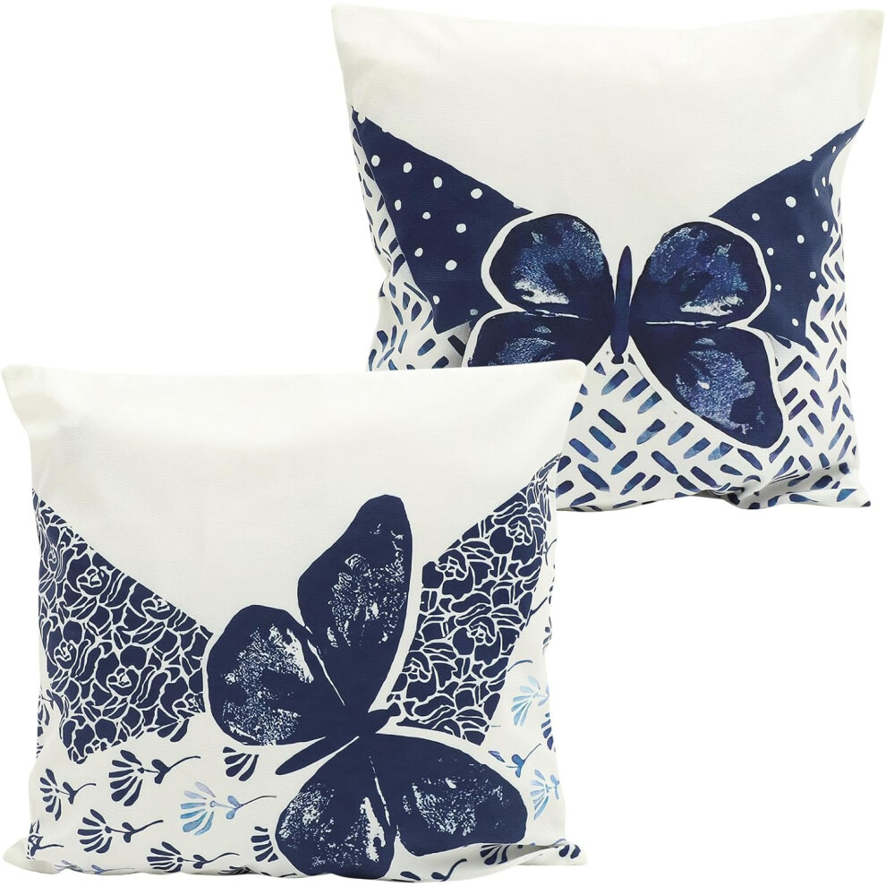 Hkhbjs 2Pcs Butterfly Print Throw Pillow Covers With Zipper Closure For Sofa And Home Décor