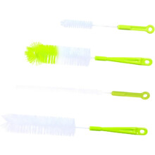 Cepillo práctico para limpiar botellas y tazas, color verde claro, limpiador de botellas con mango largo.