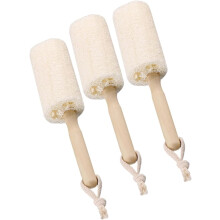 3pcs Loofah Cleaning Brush Wooden Handle Reusable Cup Brush Lightweight Supple Comfortable Natural Material