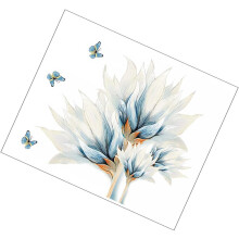 1 Sheet Butterflies Flower Wall Sticker Decorative Wall Decor Chic PVC for Home and Study Room