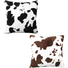 2 fundas de almohada de felpa reutilizables con estampado de vaca para sofá
