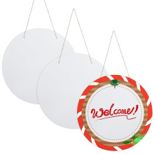 3pcs Blank Hanging Sign Wood Door Hanger Sublimation Blanks round White Smooth Surface