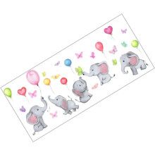 Verwijderbare muursticker met olifant, gemaakt van stevig PVC-materiaal, kleurecht.