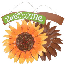 Decoratief welkomstbord om op te hangen of ijzeren zonnebloembord