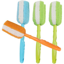 Ensemble de 4 brosses à biberon multifonctionnelles avec éponge détachable