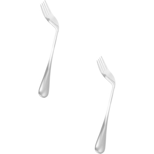 2pcs garfo ergonômico leve garfos para meninos e meninas aço inoxidável angular comer