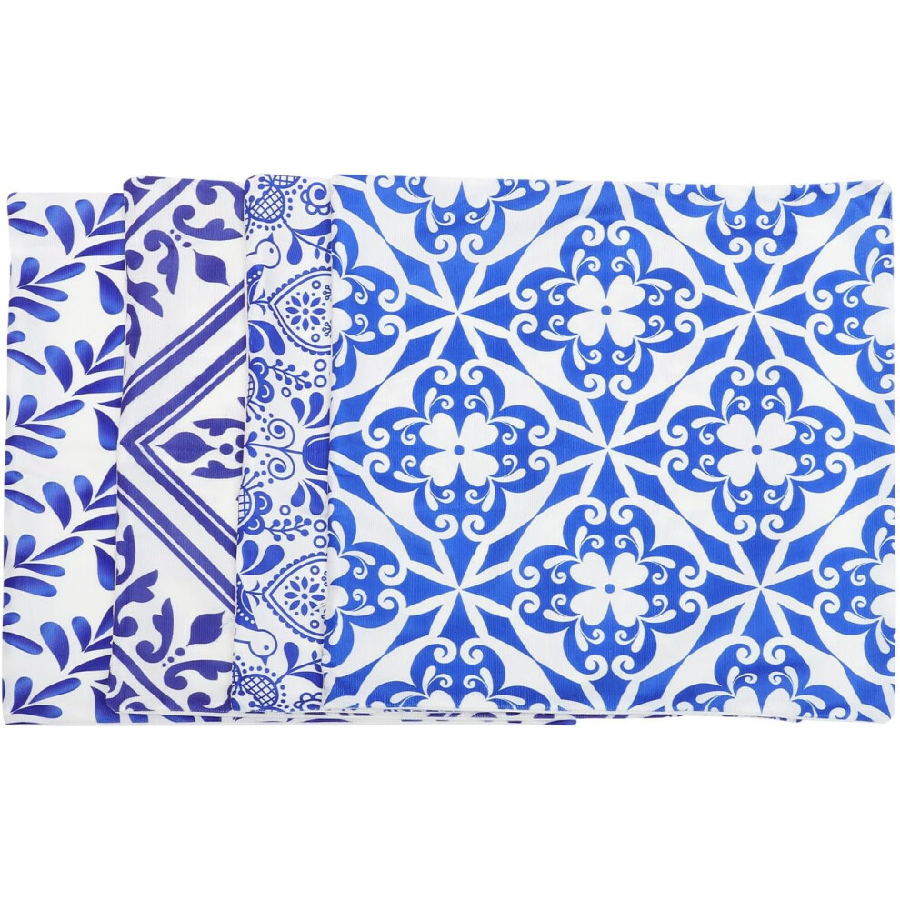 Hkhbjs 4Pcs Short Plush Square Throw Pillow Protector Sofa Cushion Covers Blue Decorative