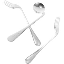 2sets Lightweight Ergonomic Spoon and Fork for Feeding Angled Design