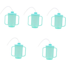 5pcs Convalescent Feeding Cup for Disabled Elderly Spill Liquid Diet Mug Straw Lid Bedridden Patient Cup