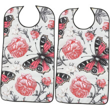 Lot de 2 bavoirs de protection en polyester pour adultes, adaptés aux personnes handicapées, réutilisables et lavables.