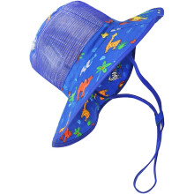 Wide Brim Cotton Fisherman Sun Hat with Cartoon Print Breathable Summer Cap