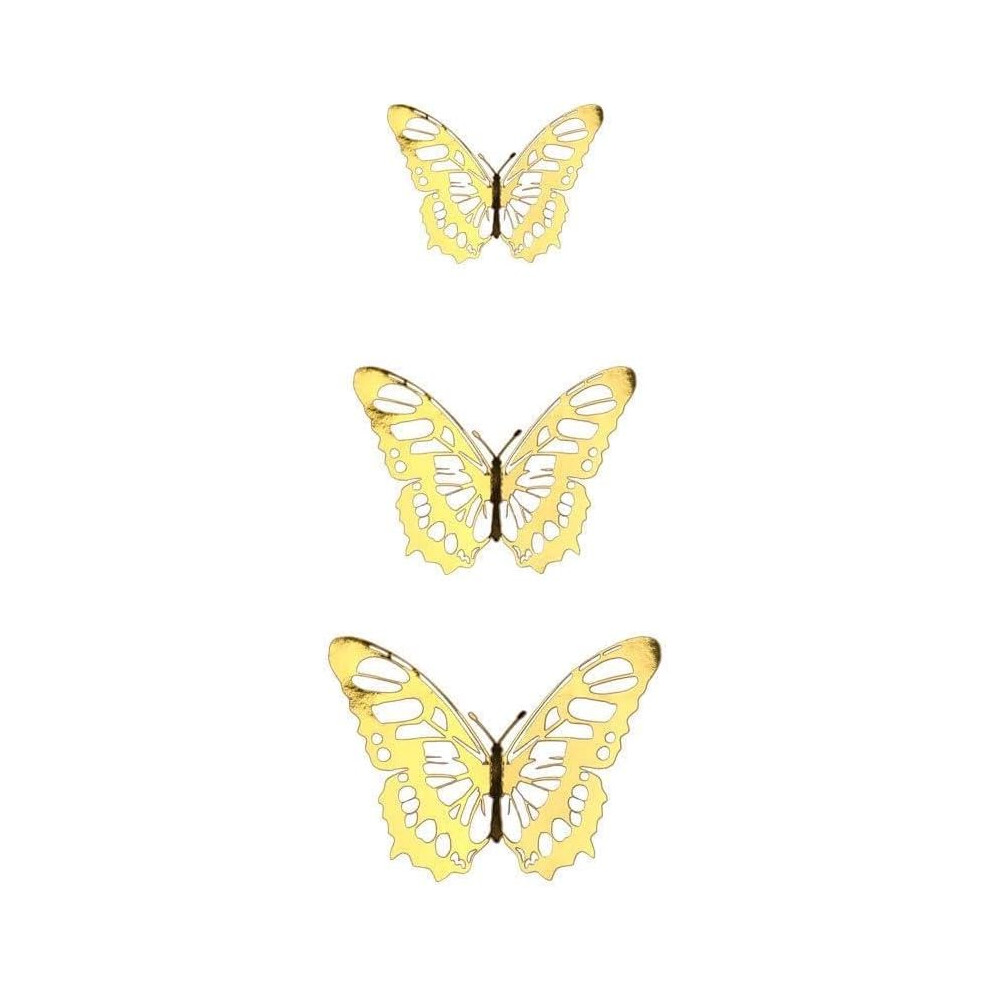 Butterfly Clean Hollow-Out Paper 24Pcs Lightweight And Convenient To For Decoration Home Golden Hkhbjs
