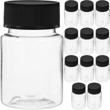 12 Stück 50-ml-PET-Probenflaschen mit Schraubverschluss, wiederbefüllbar, Weithalsdesign