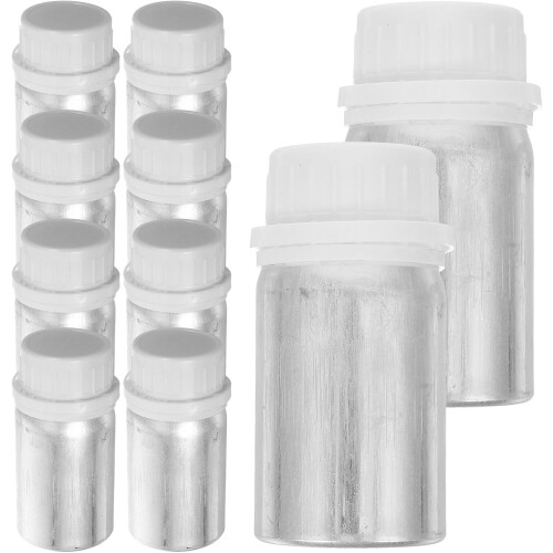 10 Stück polierte Aluminium-Probenfläschchen mit Schraubverschluss