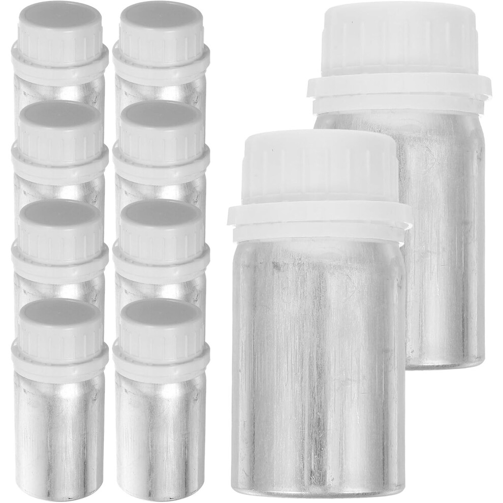 10Pcs Aluminum Sample Bottles Polished Vials Screw Cap Hkhbjs