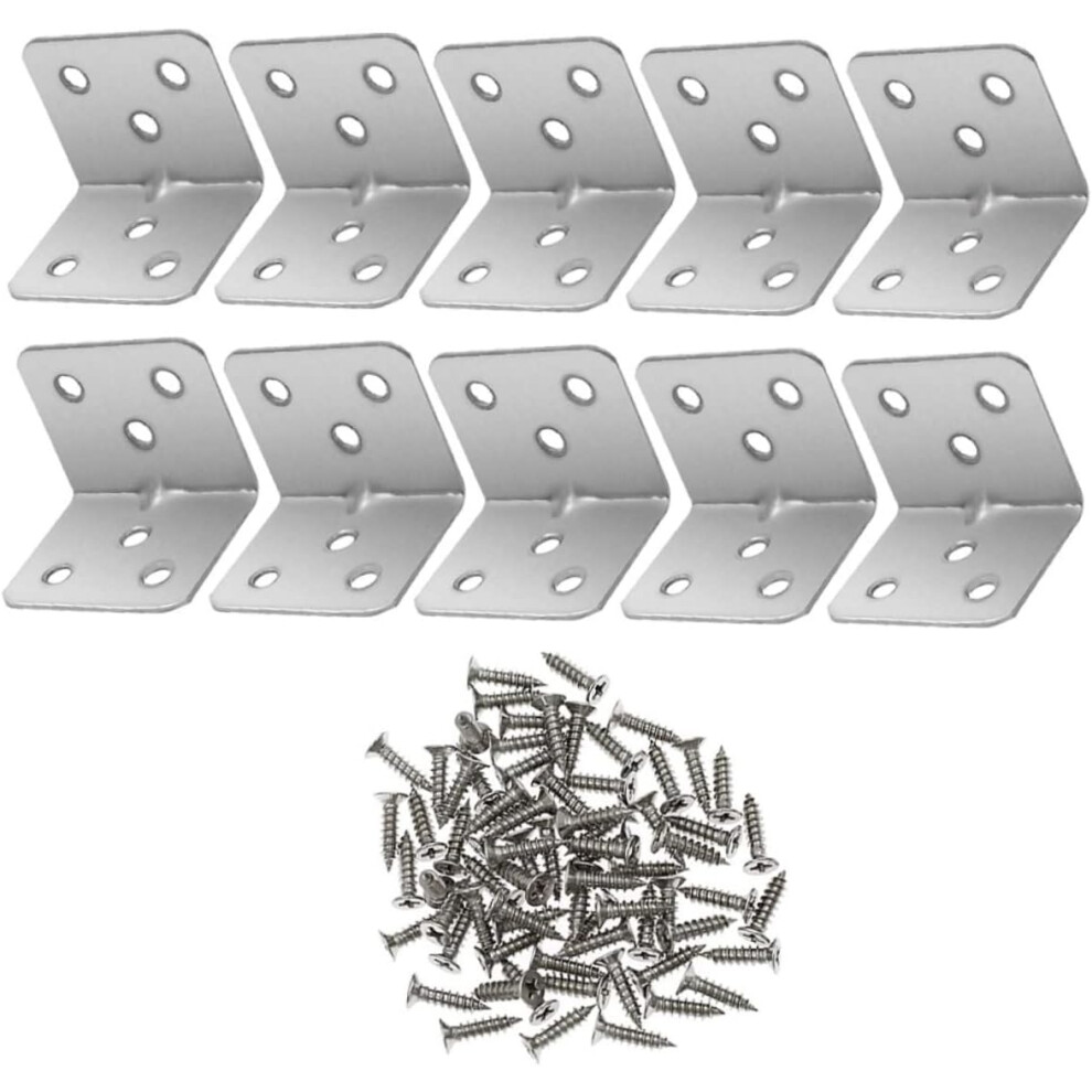 12Pcs Shelf Connectors Corner Brace Corner Fitting Made Of Stainless Steel Hkhbjs