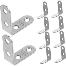 10 pezzi di staffe angolari mini in acciaio inossidabile per mensole in legno