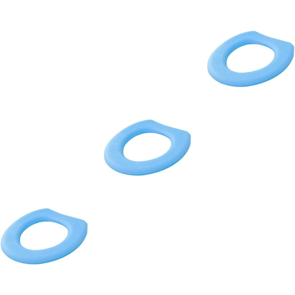 3Pcs Toilet Seat Cushion Pad Eva Thicken Cover Warm Paste Type Non-Slip Mat For Home Use Blue Hkhbjs