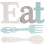 3pcs Wooden Eat Sign Wall Decor Set Fork and Spoon 1