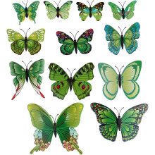 24 stuks 2 zakken 3D vlinder muurstickers van PVC, delicate, creatieve cartoonstijl, gemakkelijk te verwijderen, veilig materiaal