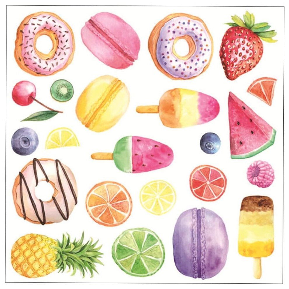 2Pcs Adhesive Removable Pvc Wall Stickers Cartoon Food Pattern Wall Decoration Assorted Color Hkhbjs