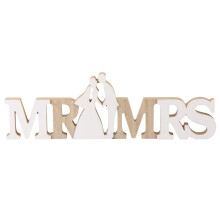 Wooden Mr Mrs Wedding Decoration Sign, Adorable Letters Shape Crafted from Synthetic Materials
