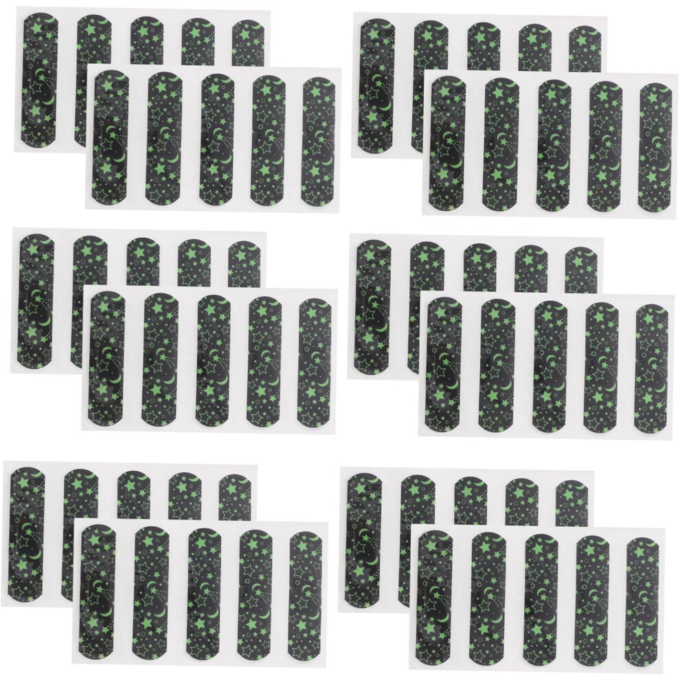 100Pcs Glow Boys And Girls Bandages Small Fingertip Bandages Adhesive Breathable Wound Dark Hkhbjs