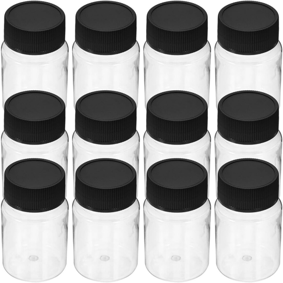 Hkhbjs 24Pcs 50Ml Plastic Sampling Bottles With Black Caps Wide Mouth Reagent Storage Containers