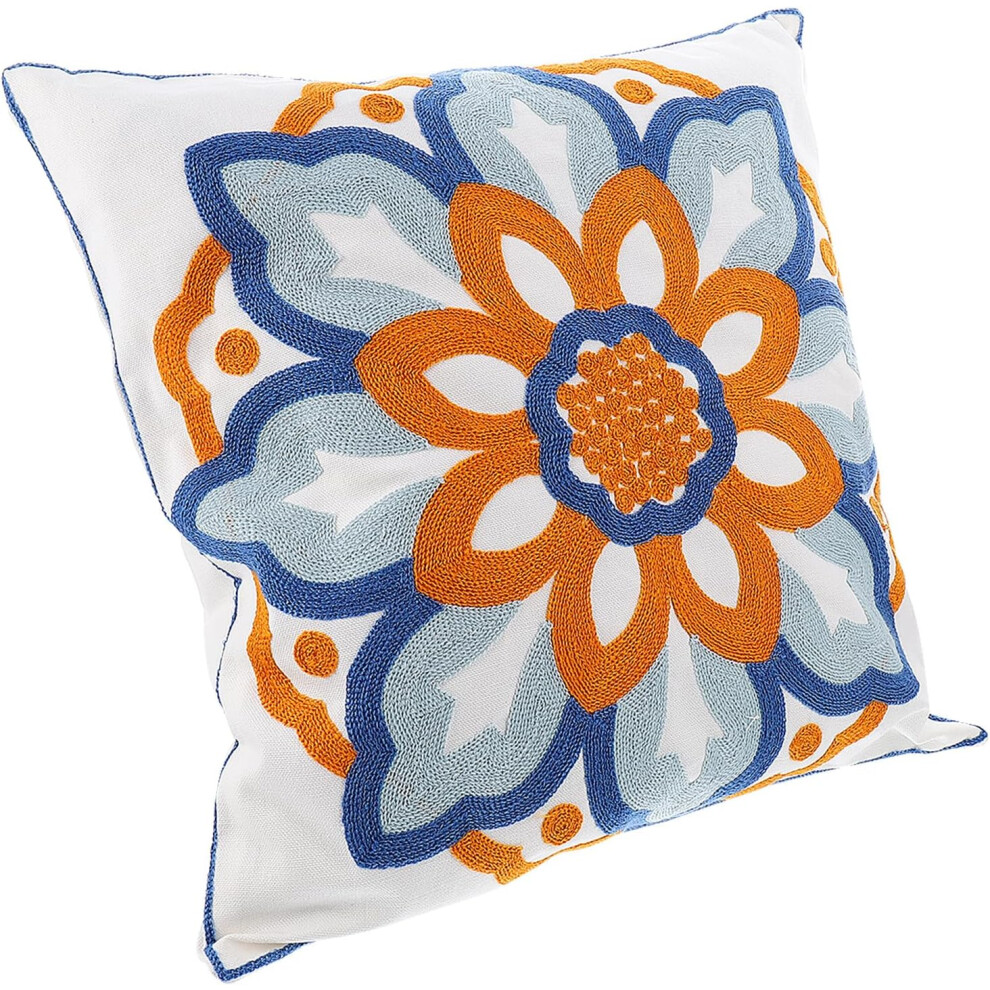 Hkhbjs Nordic Style Embroidery Flower Pattern Pillowcase Cotton Cloth Square Textured Throw Pillow Cover