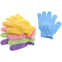 2ks exfoliační koupelové rukavice pro ženy a děti, elastické polyesterové sprchové rukavice