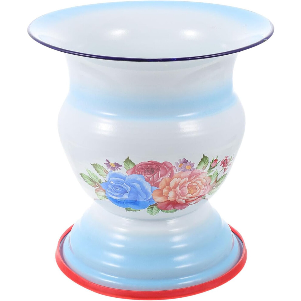 1Set Retro Vintage Urinal Pot Anti- Enamel Spittoon For Home Use Compact Bed Pan Hkhbjs