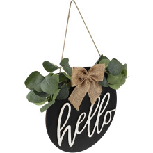 Decorazione creativa per porta "Hello Board" in legno, leggera.