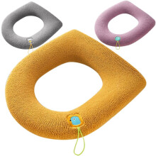 Set di 3 cuscini per sedile WC lavabili con anello per appenderli, copriwater in poliestere portatili e delicati sulla pelle.