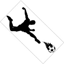 Removable Wall Sticker Soccer Ball Wall Decal Black PVC Soccer Player Pattern Beautiful Look Boy Nursery Room Decor