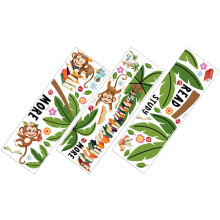 Muursticker met cartoonaapje van PVC voor kamerdecoratie, beschadigt de muur niet, groene boom