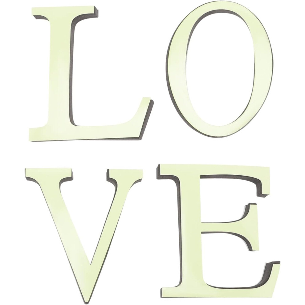 Hkhbjs 4Pcs Luminous Letter Wall Stickers Night Glowing Decal Aesthetic Decor Fluorescent Sticker Adhesive Wall Art