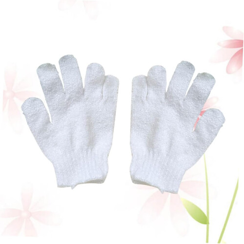 Badehandschuh mit Peelingfunktion, Fünf-Finger-Körperbürstenhandschuh (weiß)