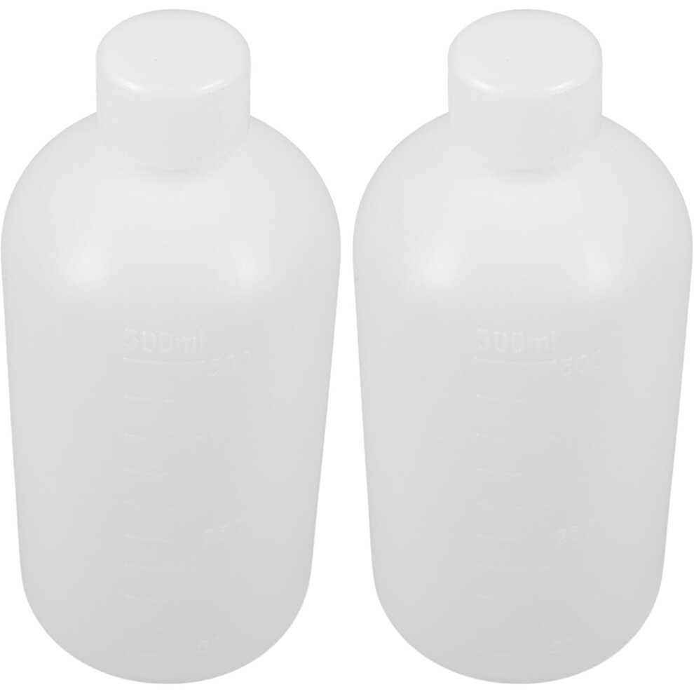 2Pcs Plastic Storage Bottles Narrow Mouth Chemical Reagent Sample Bottle Liquid Containers Sealed Caps Hkhbjs
