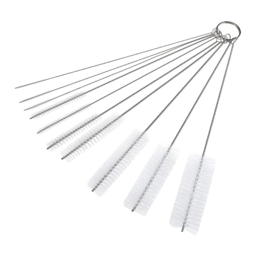 10Pcs Straw Cleaning Brush Set Stainless Steel Nylon Drinking Straw Brush Cleaner For Cleaning At Home White Hkhbjs