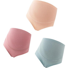 3er-Pack Umstandsslips aus Baumwolle mit hohem Bund und verstellbarem Bund für Schwangere